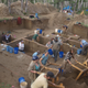 Archaeologists working at the Upward Sun River site in Alaska. (Image: Ben Potter)